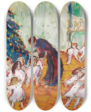 Triptych art skateboard deck of Marianne Von Werefkin Weihnachtsbaum by Marianne von Werefkin (1860-1938)