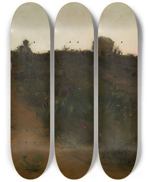 Triptych art skateboard deck of Jos Malhoa Return From The Fields by Jose Malhoa (1855-1933)