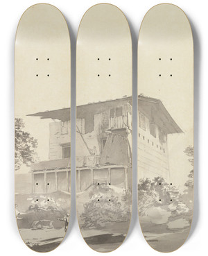 Triptych art skateboard deck of Samuel Davis In The Village Near Tassisudon Tashicho Dzong_2 by Samuel Davis (1757-1819) Triptych art skateboard deck of Samuel Davis In The Village Near Tassisudon Tashicho Dzong_2 by Samuel Davis (1757-1819)