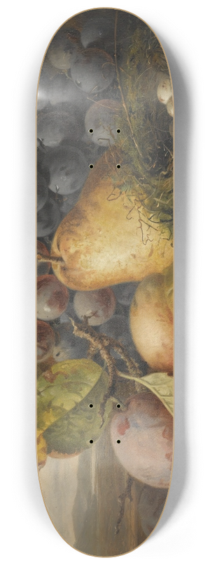 Edward Ladell - Still Life With A Birds Nest,A Pear, A Peach, Grapes, Strawberries And Plums 8.25 inch art skate deck