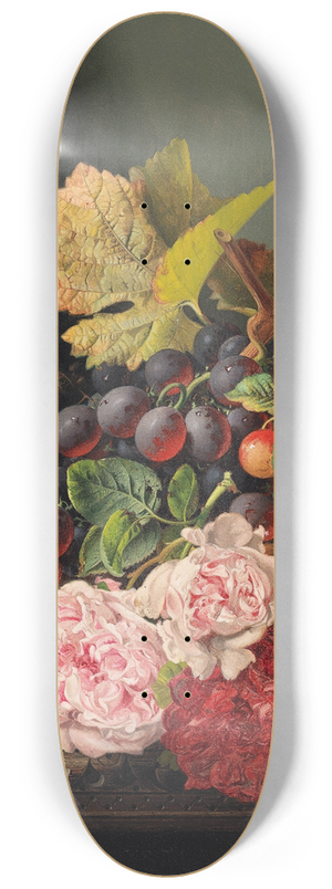 Edward Ladell - Still life with peonies and a glass of wine 8.25 inch art skate deck