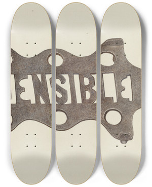 Triptych art skateboard deck of Violet Hartenstein Trivet_3 by Violet Hartenstein