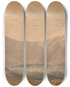 Triptych art skateboard deck of Samuel Davis Snowdon Gwynedd Wales by Samuel Davis (1757-1819)