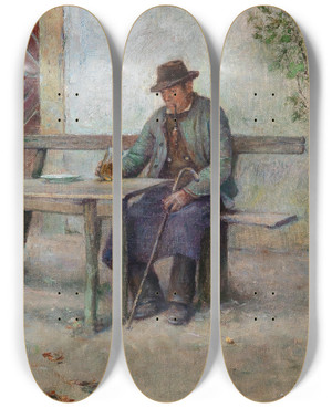 Triptych art skateboard deck of Emil Strecker Saurer Jahrgang by Emil Strecker (1841-1925)