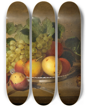 Triptych art skateboard deck of James Peale Still Life by James Peale (1749-1831)