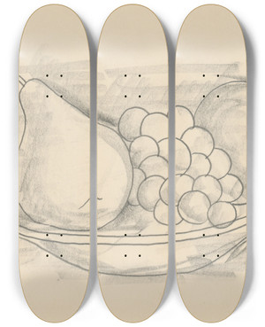 Triptych art skateboard deck of Mikul Galanda Sketchbook_7 by Mikulas Galanda (1895-1938)