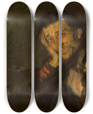 Triptych art skateboard deck of Wojciech Weiss Consumptive by Wojciech Weiss (1875-1950)