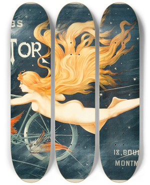 Triptych art skateboard deck of Cb Cycles Gladiator by C.B. (20-)