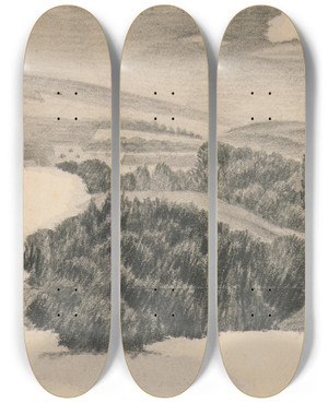 Triptych art skateboard deck of Viking Eggeling Original Drawings 24 by Viking Eggeling (1880-1925)