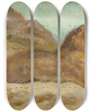 Triptych art skateboard deck of Antoinelouis Barye A Lioness by Antoine-Louis Barye (1796-1875)