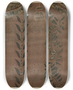 Triptych art skateboard deck of Michael Lauretano Stencilled Wall by Michael Lauretano