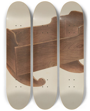Triptych art skateboard deck of Harry King Cradle by Harry King