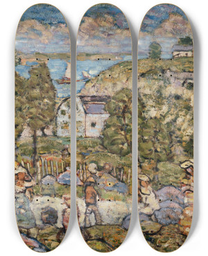 Triptych art skateboard deck of Maurice Prendergast Landscape Near Nahant by Maurice Prendergast (1858-1924) Triptych art skateboard deck of Maurice Prendergast Landscape Near Nahant by Maurice Prendergast (1858-1924)