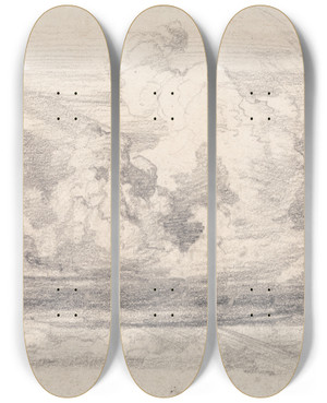 Triptych art skateboard deck of James Ward Cloud Study by James Ward (1769-1859)