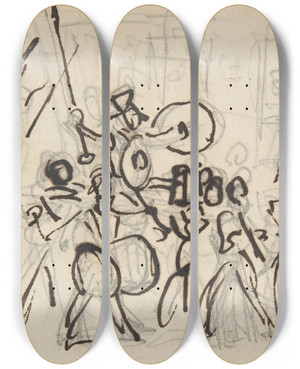 Triptych art skateboard deck of George Cruikshank A Parade by George Cruikshank (1792-1878) Triptych art skateboard deck of George Cruikshank A Parade by George Cruikshank (1792-1878)