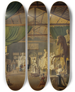 Triptych art skateboard deck of Ditlev Martens Pope Leo Xii Visiting Thorvaldsens Studios In The Piazza Barberini 18 October 1896 by Ditlev Martens (1795-1864)
