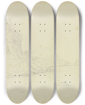 Triptych art skateboard deck of Johannes Thomas Capri_1 by Johannes Thomas (1793-1863)