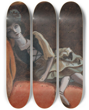Triptych art skateboard deck of Lon Spilliaert Pop by Leon Spilliaert (1881-1946)