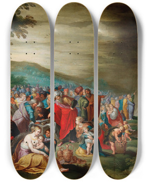 Triptych art skateboard deck of Hieronymus Francken Iii The Israelites After Crossing The Red Sea by Hieronymus Francken Ii (1611-1671) Triptych art skateboard deck of Hieronymus Francken Iii The Israelites After Crossing The Red Sea by Hieronymus Francken Ii (1611-1671)