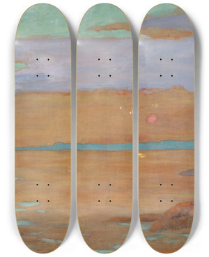 Triptych art skateboard deck of Paul Srusier Marine by Paul Serusier (1864-1927)