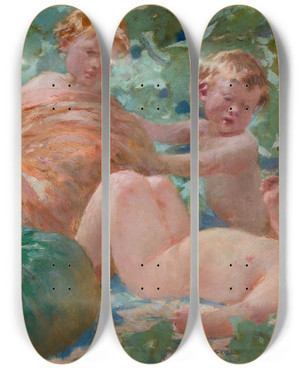 Triptych art skateboard deck of Zdzisaw Jasiski Pumpkins by Zdzislaw Jasinski (1863-1932)