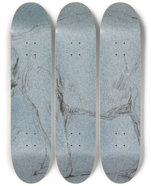 Triptych art skateboard deck of George Jones An Elephant by George Jones (1786-1869)