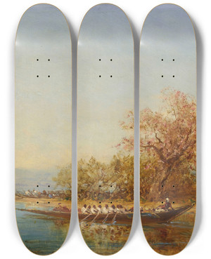 Triptych art skateboard deck of Flix Ziem Lembouchure Du Bosphore by Felix Ziem (1821-1911) Triptych art skateboard deck of Flix Ziem Lembouchure Du Bosphore by Felix Ziem (1821-1911)
