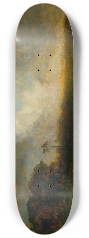 Edward Mitchell Bannister - Untitled (landscape, man on horse) 8.25 inch art skate deck