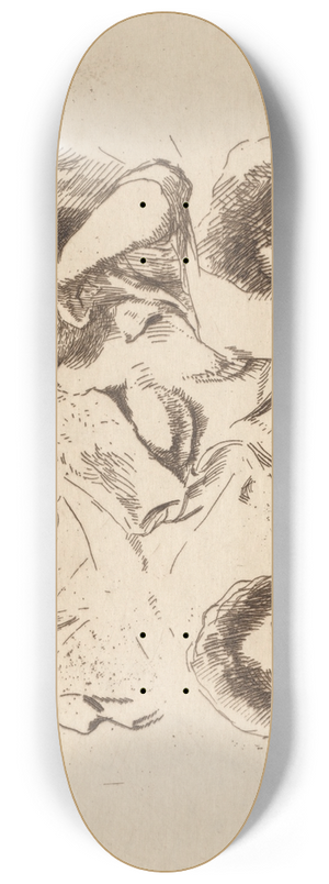 Albert Besnard - Four Heads of Women: Study for The Happy Island (Quatre ttes de Femmes: tude pour LIle Heureuse) 8.25 inch art skate deck