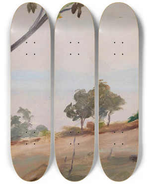 Triptych art skateboard deck of Jan Cigliski Landscape With Trees From The Journey To Constantinople by Jan Ciaglinski (1858-1913) Triptych art skateboard deck of Jan Cigliski Landscape With Trees From The Journey To Constantinople by Jan Ciaglinski (1858-1913)