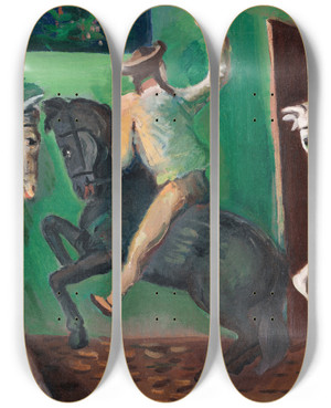 Triptych art skateboard deck of Cyprin Majernk Riders On Horses by Cyprian Majernik (1909-1945) Triptych art skateboard deck of Cyprin Majernk Riders On Horses by Cyprian Majernik (1909-1945)