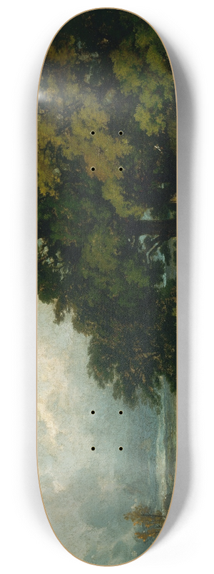 Edward Mitchell Bannister - Untitled (man on horse with woman and dog) 8.25 inch art skate deck