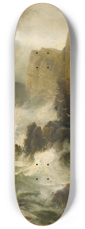 Edward Moran - Cliffs In A Storm 8.25 inch art skate deck
