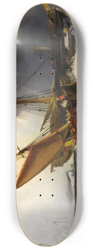 Edward Moran - Recovering the Wreck 8.25 inch art skate deck
