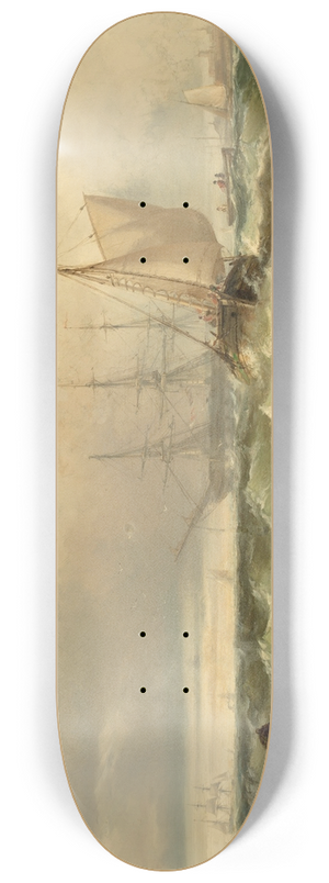 Edward Moran - Storm Off New Castle, Delaware 8.25 inch art skate deck