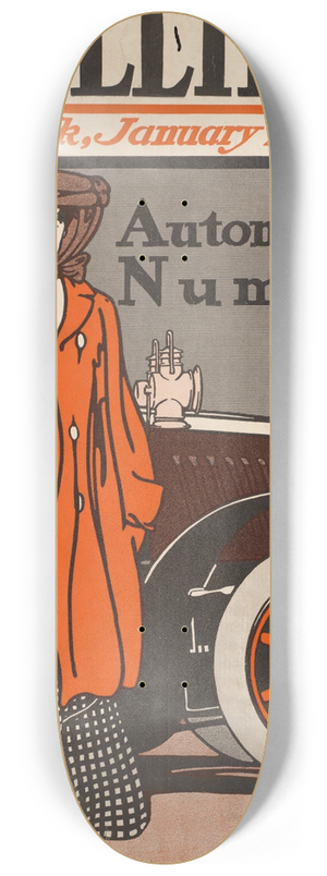 Edward Penfield - Colliers automobile number 8.25 inch art skate deck Edward Penfield - Colliers automobile number 8.25 inch art skate deck
