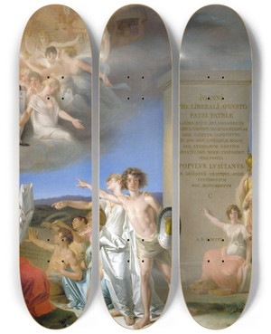 Triptych art skateboard deck of Domingos Sequeira Allegory Of The Virtues Of The Prince Regent D Joo by Domingos Sequeira (1768-1837)