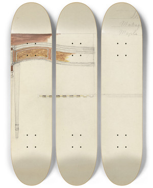 Triptych art skateboard deck of Nicholas Gorid Sheraton Card Table by Nicholas Gorid (20-)