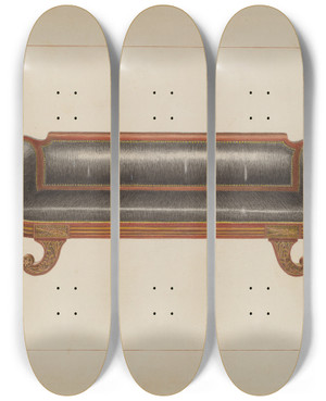 Triptych art skateboard deck of Vincent P Rosel Sofa by Vincent P Rosel