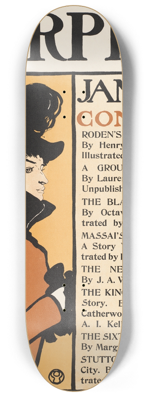 Edward Penfield - Harpers January 8.25 inch art skate deck Edward Penfield - Harpers January 8.25 inch art skate deck