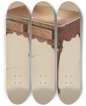 Triptych art skateboard deck of Ruth Bialostosky Rectangular Table by Ruth Bialostosky