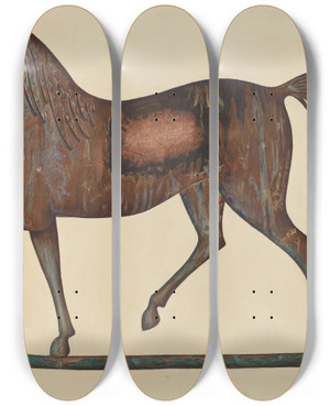 Triptych art skateboard deck of Frank Gray Weather Vane by Frank Gray