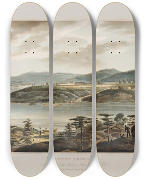 Triptych art skateboard deck of William Guy Wall West Point by William Guy Wall (1792-1864)