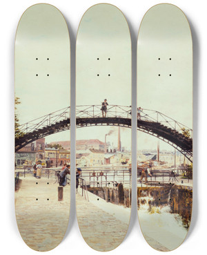 Triptych art skateboard deck of Mariefranois Firmingirard Le Canal Saintmartin by Marie-Franois Firmin-Girard (1838-1921) Triptych art skateboard deck of Mariefranois Firmingirard Le Canal Saintmartin by Marie-Franois Firmin-Girard (1838-1921)