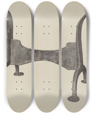 Triptych art skateboard deck of Jacob Lipkin Foot Scraper by Jacob Lipkin