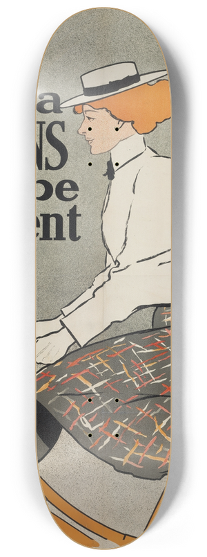 Edward Penfield - Ride a Stearn and Be Content 8.25 inch art skate deck Edward Penfield - Ride a Stearn and Be Content 8.25 inch art skate deck