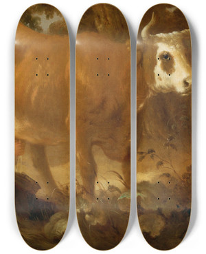 Triptych art skateboard deck of Aelbert Cuyp A Milkmaid With A Cow by Aelbert Cuyp (1620-1691) Triptych art skateboard deck of Aelbert Cuyp A Milkmaid With A Cow by Aelbert Cuyp (1620-1691)