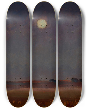 Triptych art skateboard deck of Jan Stanislawski Moonlit Night by Jan Stanislawski (1860-1907) Triptych art skateboard deck of Jan Stanislawski Moonlit Night by Jan Stanislawski (1860-1907)
