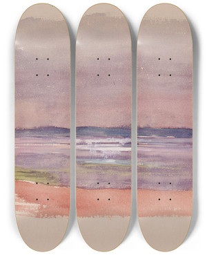 Triptych art skateboard deck of Eero Jrnefelt Lake Or Seascape by Eero Jarnefelt (1863-1937)