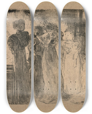 Triptych art skateboard deck of Douard Vuillard The Studio by douard Vuillard (1868-1940)